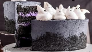 This black Halloween cake is spooky, chocolatey and sure to impress